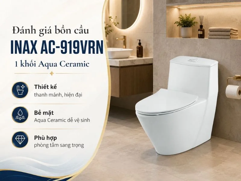 Đánh giá bồn cầu INAX AC-919VRN – Công nghệ Aqua Ceramic có gì đặc biệt?